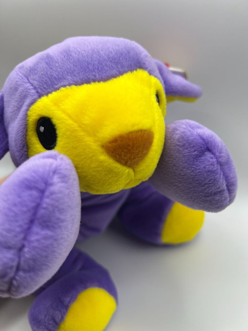 Ty Pillow Pals Baba Purple & Yellow Plush Lamb With Tag 1998 Collectible
